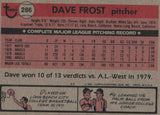 #286 Dave Frost Los Angeles Angels 1981 Topps Baseball Card DAM