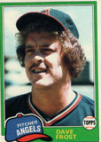 #286 Dave Frost Los Angeles Angels 1981 Topps Baseball Card DAM