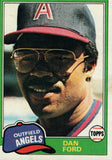 #422 Dan Ford Los Angeles Angels 1981 Topps Baseball Card DAM
