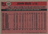#339 John Ellis Texas Rangers 1981 Topps Baseball Card DAM