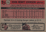 #216 John Henry Johnson Texas Rangers 1981 Topps Baseball Card DAM