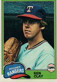 #305 Ken Clay Texas Rangers 1981 Topps Baseball Card DAM