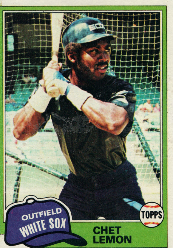 #242 Chet Lemon Chicago White Sox 1981 Topps Baseball Card DAM