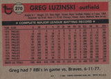 #270 Greg Luzinski Philadelphia Phillies 1981 Topps Baseball Card DAM