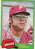 #270 Greg Luzinski Philadelphia Phillies 1981 Topps Baseball Card DAM