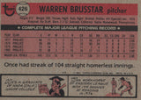 #426 Warren Brusstar Philadelphia Phillies 1981 Topps Baseball Card DAM