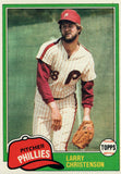 #346 Larry Christenson Philadelphia Phillies 1981 Topps Baseball Card DAN