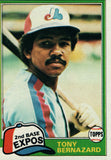 #413 Tony Brenazard Montreal Expos 1981 Topps Baseball Card DAN