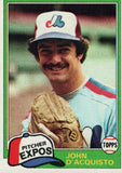 #427 John D'Acquisto Montreal Expos 1981 Topps Baseball Card DAN