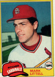 #255 Mark Littell St Louis Cardinals 1981 Topps Baseball Card DAN