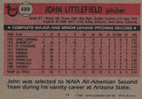 #489 John Littlefield St Louis Cardinals 1981 Topps Baseball Card DAN