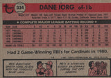 #334 Dane Iorg St Louis Cardinals 1981 Topps Baseball Card DAN