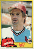 #334 Dane Iorg St Louis Cardinals 1981 Topps Baseball Card DAN