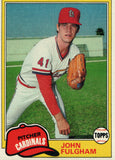 #523 John Fulgham St Louis Cardinals 1981 Topps Baseball Card DAN