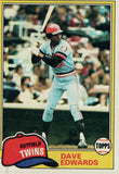 #386 Dave Edwards Minnesota Twins 1981 Topps Baseball Card DAN