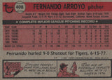#408 Fernando Arroyo Minnesota Twins 1981 Topps Baseball Card DAO