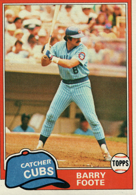 #492 Barry Foote Chicago Cubs 1981 Topps Baseball Card DAO