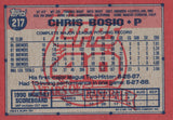 #217 Chris Bosio Milwaukee Brewers 1991 Topps Baseball Card DAP