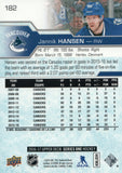 #182 Jannik Hansen Vancouver Canucks 2016-17 Uppr Deck Series 1 Hockey Card DAQ