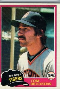 #251 Tom Brookens Detroit Tigers 1981 Topps Baseball Card DAQ