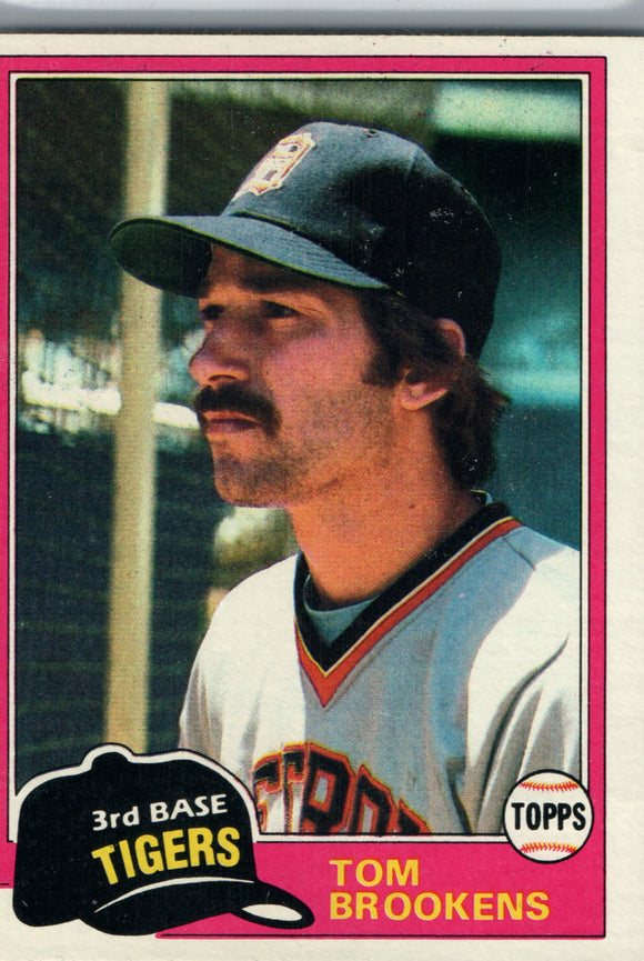 #251 Tom Brookens Detroit Tigers 1981 Topps Baseball Card DAQ