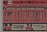 #251 Tom Brookens Detroit Tigers 1981 Topps Baseball Card DAQ