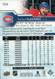 #104 Tomas Plekanec Montreal Canadiens 2016-17 Upper Deck Series 1 Hockey Card DAR