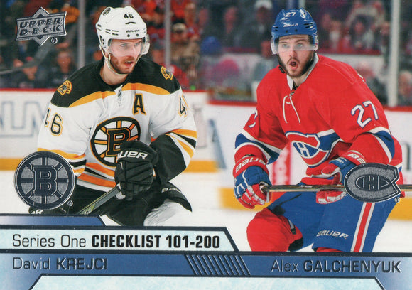 #200 Checklist 101-200  2016-17 Upper Deck Series 1 Hockey Card DAR