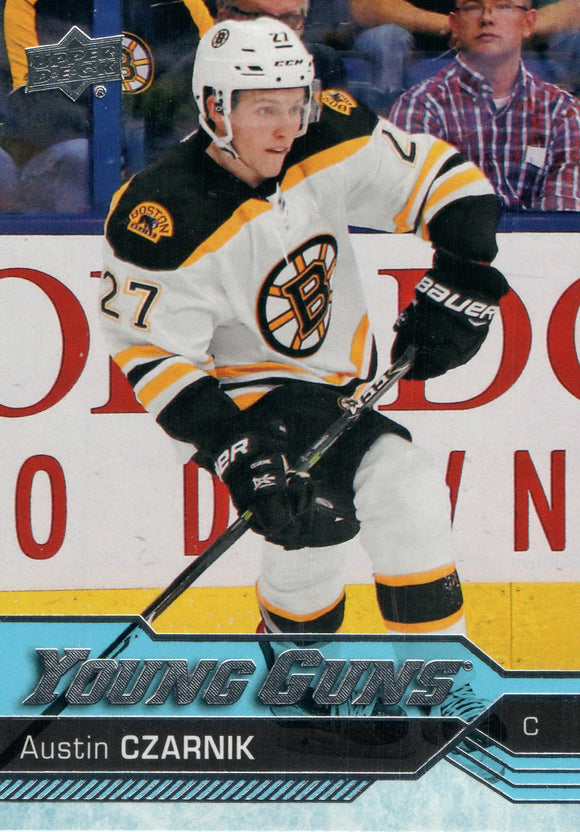 #244 Austin Czarnik Young Guns Boston Bruins 2016-17 Upper Deck Series 1 Hockey Card DAR