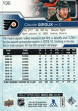 #136 Claude Giroux Philadelphia Flyers 2016-17 Upper Deck Series 1 Hockey Card DAR