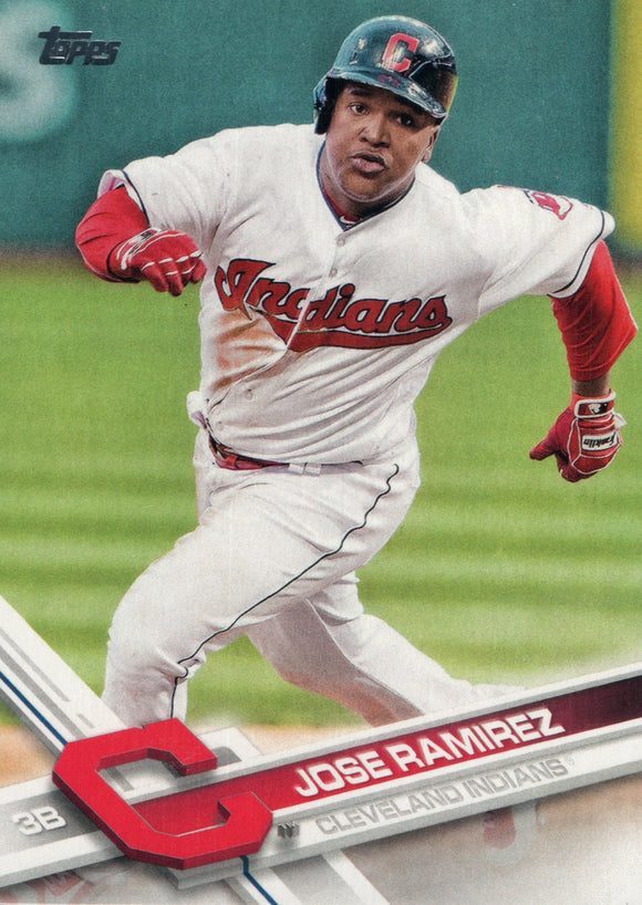 #487 Jose Ramirez Cleveland Indians 2017 Topps Series 2 Baseball Card DAS