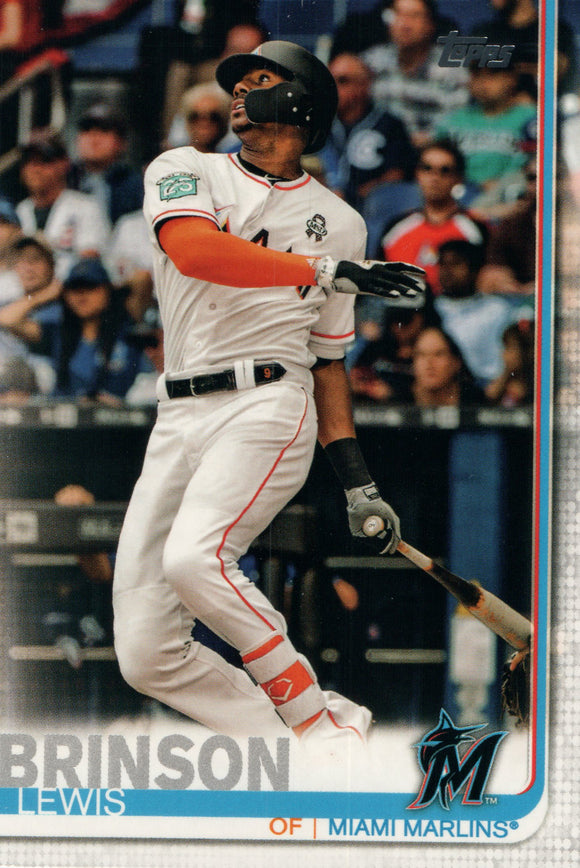 #296 Lewis Brinson Miami Marlins 2019 Topps Series 1 Baseball Card DAU