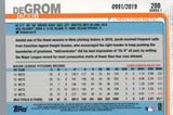 #200 Jacob Degrom 0991/2019 Gold New York Mets 2019 Topps Series 1 Baseball Card DAV
