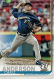 #5 Chase Anderson Milwaukee Brewers 2019 Topps Series 1 Baseball Card DAV