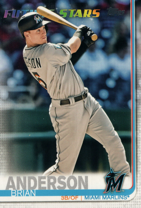 #212 Brian Anderson Future Stars Miami Marlins 2019 Topps Series 1 Baseball Card DAV