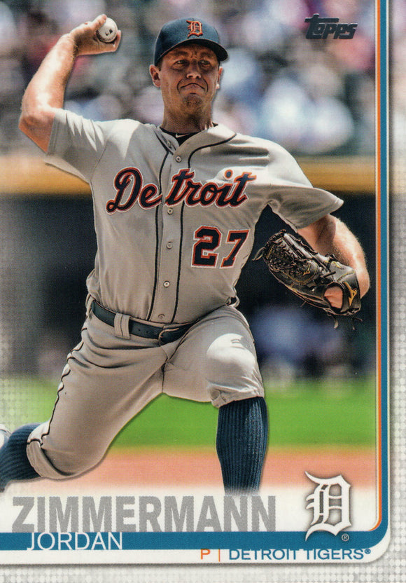 #249 Jordan Zimmermann Detroit Tigers 2019 Topps Series 1 Baseball Card DAX
