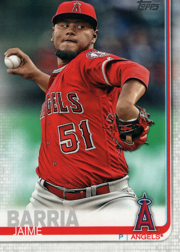 #206 Jaime Barria 71/150 Los Angeles Angels 2019 Topps Series 1 Baseball Card