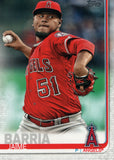 #206 Jaime Barria 71/150 Los Angeles Angels 2019 Topps Series 1 Baseball Card