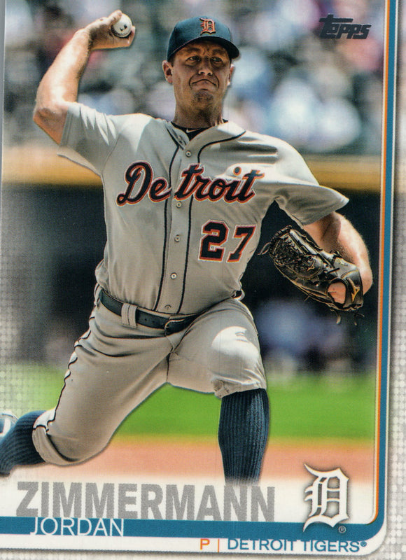 #249 Jordan Zimmermann Detroit Tigers 2019 Topps Series 1 Baseball Card DAZ