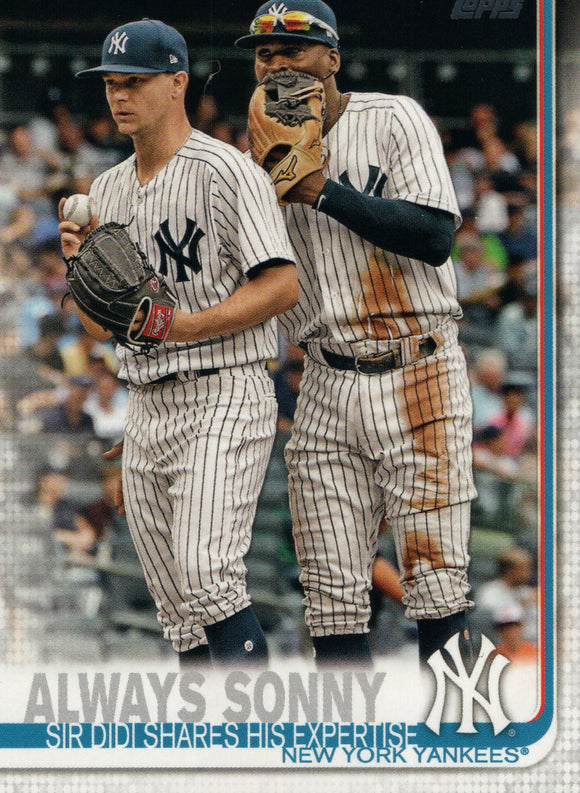 #263 Sir Didi Shares His Expertise Always Sonny New York Yankees 2019 Topps Series 1 Baseball Card EAA