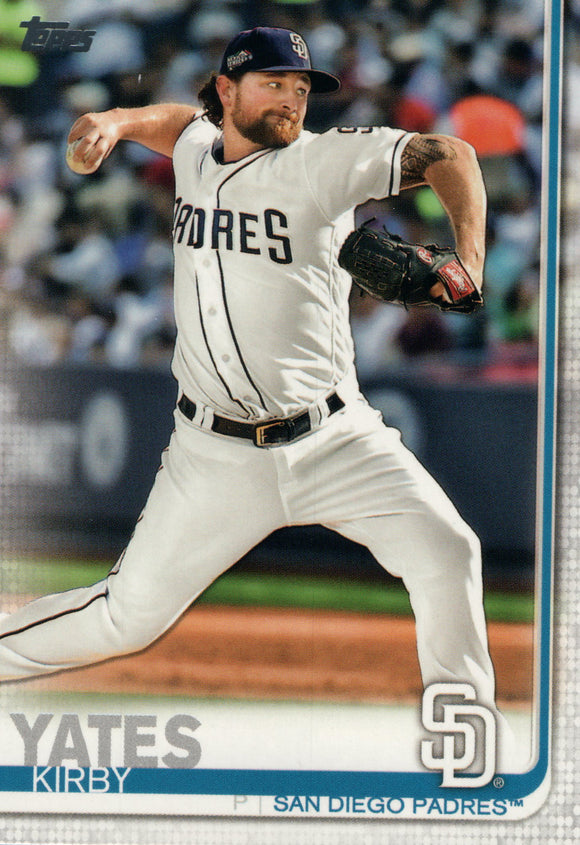 #347 Kirby Yates San Diego Padres 2019 Topps Series 1 Baseball Card EAB