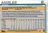 #287 Jesus Aguilar Milwaukee Brewers 2019 Topps Series 1 Baseball Card EAC