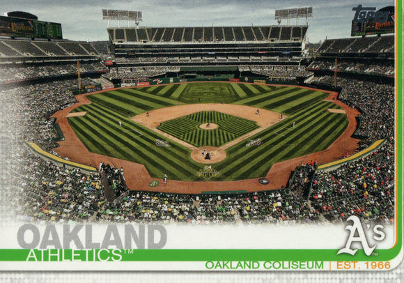 #126 Oakland Coliseum Oakland Athletics 2019 Topps Series 1 Baseball Card EAC
