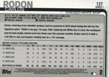 #137 Carlos Rodon Chicago White Sox 2019 Topps Series 1 Baseball Card EAD