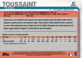 #61 Touki Toussaint Rookie Atlanta Braves 2019 Topps Series 1 Baseball Card EAD