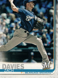 #122 Zach Davies Milwaukee Brewers 2019 Topps Series 1 Baseball Card EAF