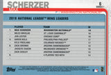 #6 Max Scherzer Washington Nationals 2019 Topps Series 1 Baseball Card EAG