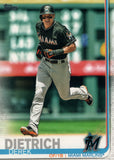 #65 Derek Dietrich Miami Marlins 2019 Topps Series 1 Baseball Card EAG