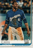 #330 Lorenzo Cain Milwaukee Brewers 2019 Topps Series 1 Baseball Card EAH