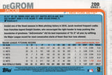 #200 Jacob DeGrom New York Mets 2019 Topps Series 1 Baseball Card EAH